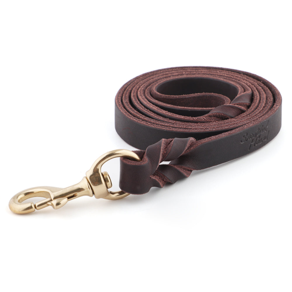 Leather Dog Lead - 150cm - Braided Finish