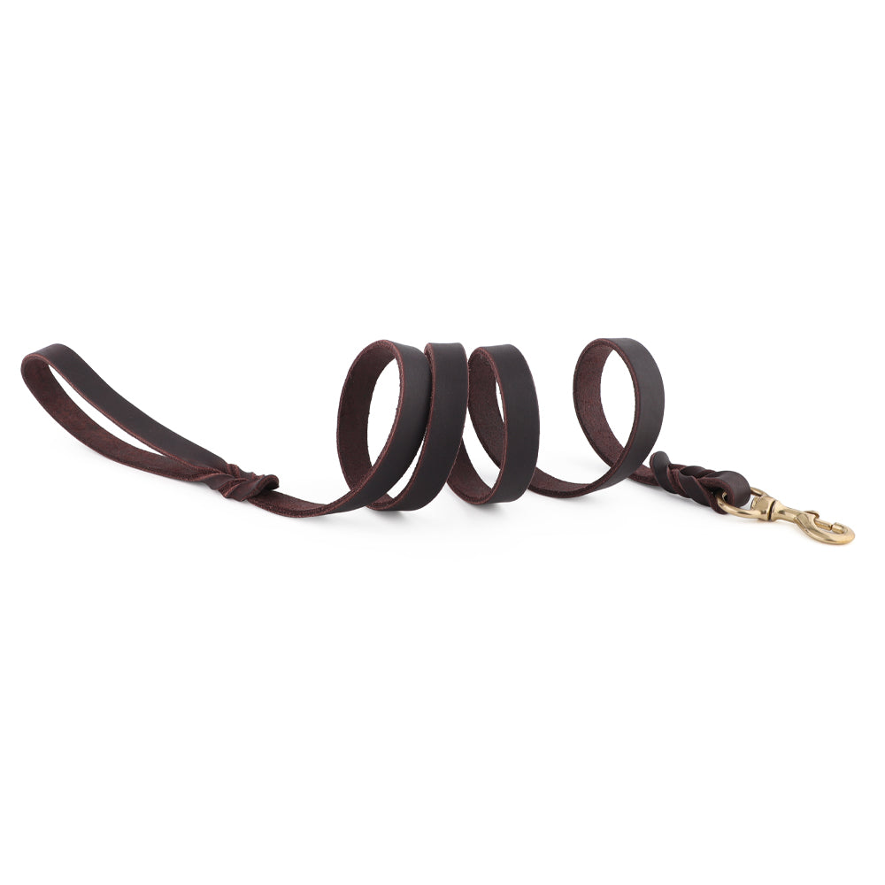 Leather Dog Lead - 150cm - Braided Finish