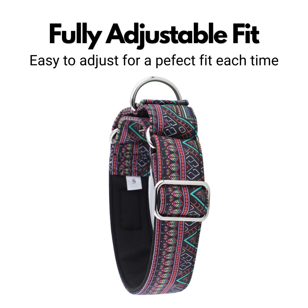 Aztec Style Martingale Collar for Sighthounds - Padded