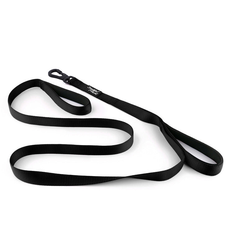 Secure Double Handle Dog Lead - Two Padded Handles & Carabiner Locking Clip