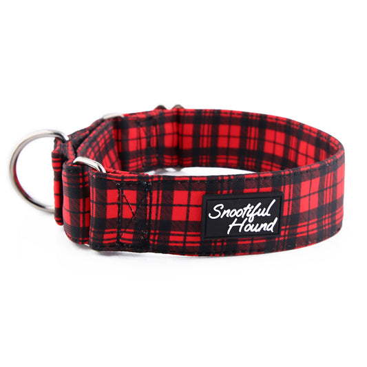 martingale collar red tartan side
