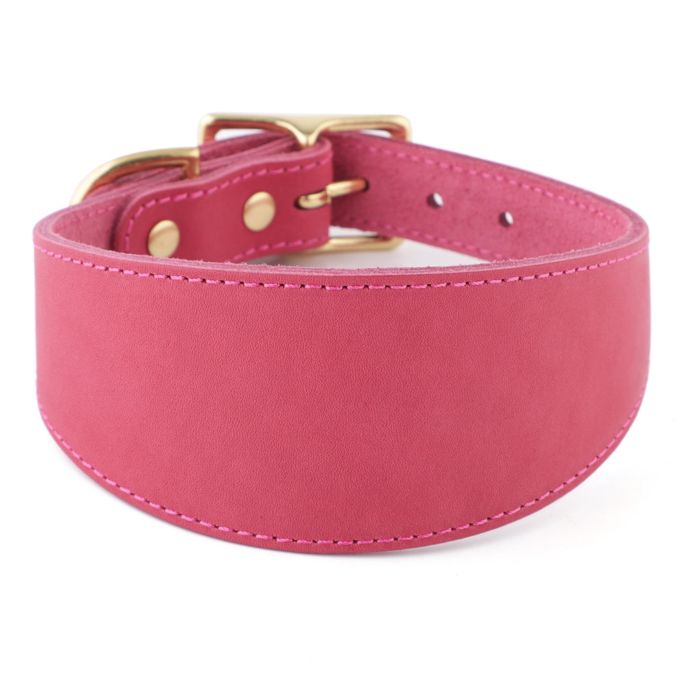 pink leather lurcher collar