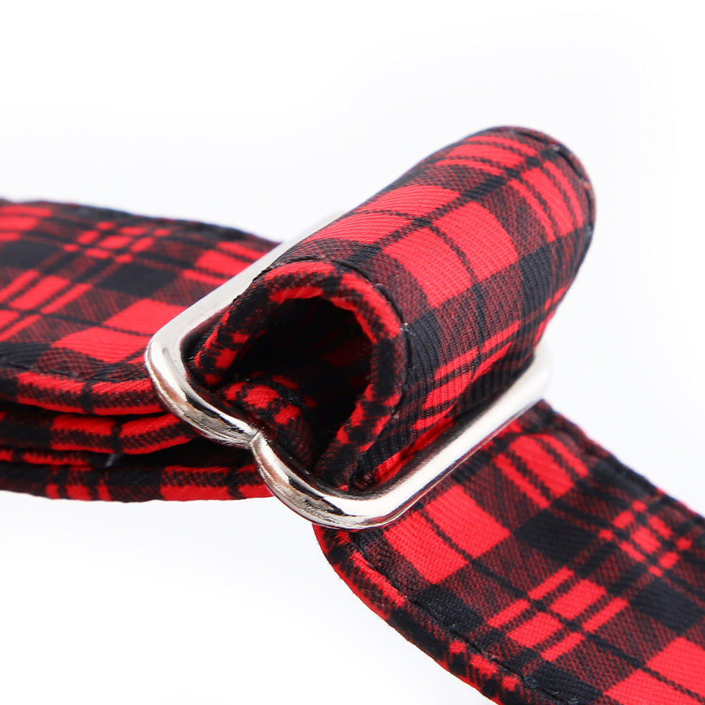 martingale collar red tartan clasp