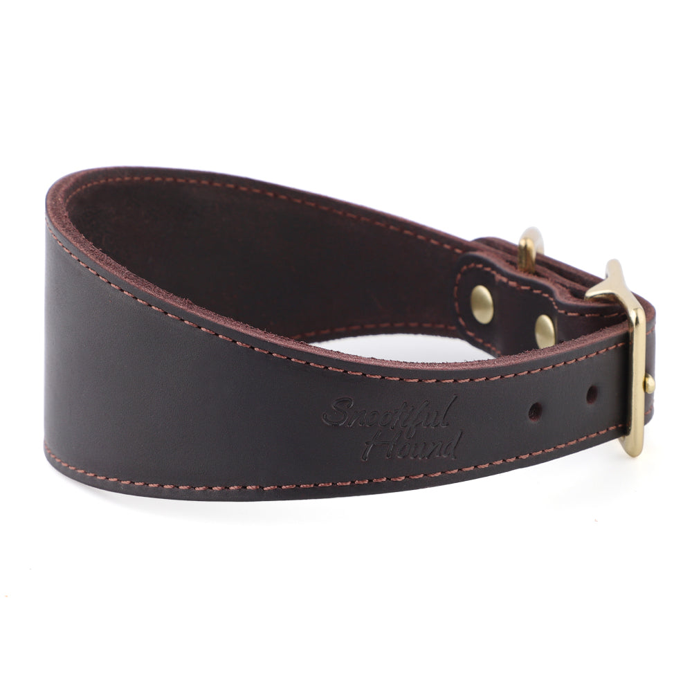 side profile of leather sighthound collar