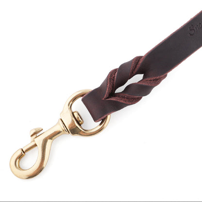 Leather Dog Lead - 150cm - Braided Finish