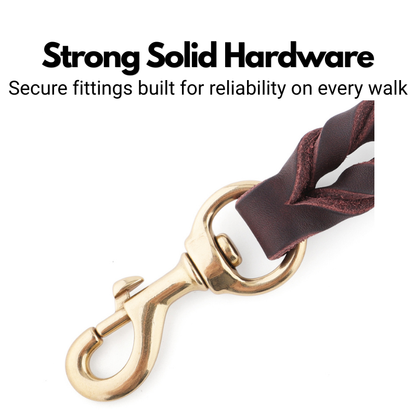 Leather Dog Lead - 150cm - Braided Finish