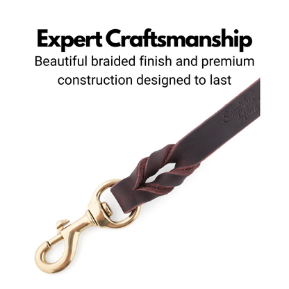 Leather Dog Lead - 150cm - Braided Finish