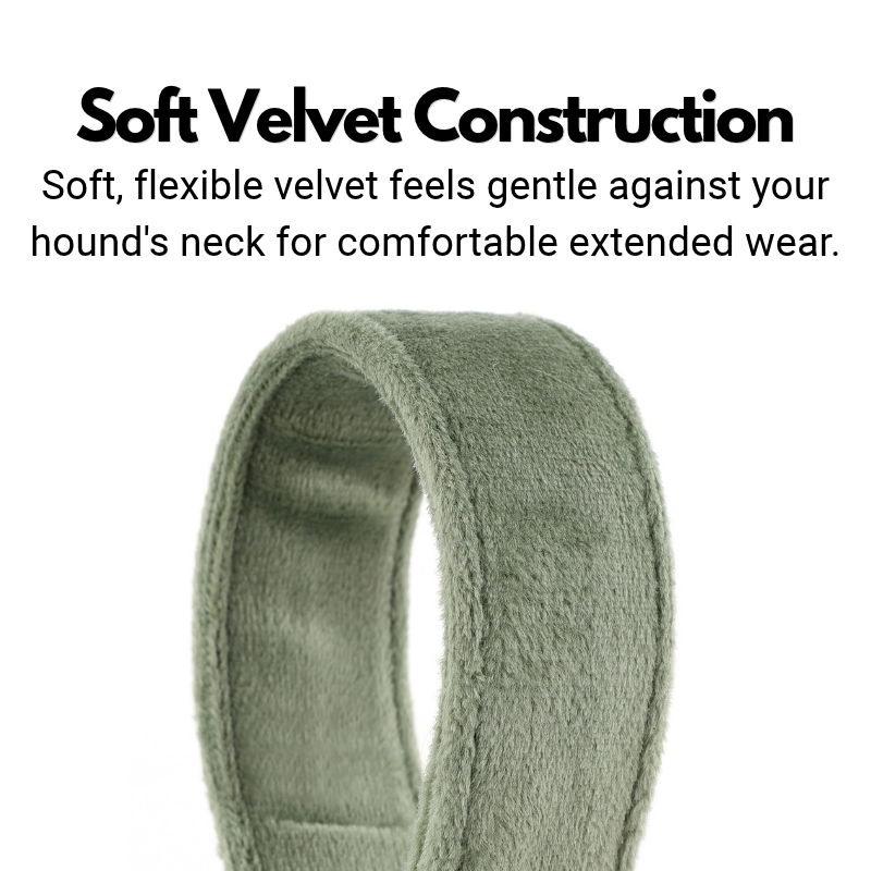Velvet House Collar For Greyhounds & Whippets - Buckleless & Comfortable