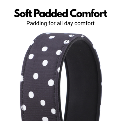 Black & White Polka Dot Martingale Collar for Sighthounds - Padded