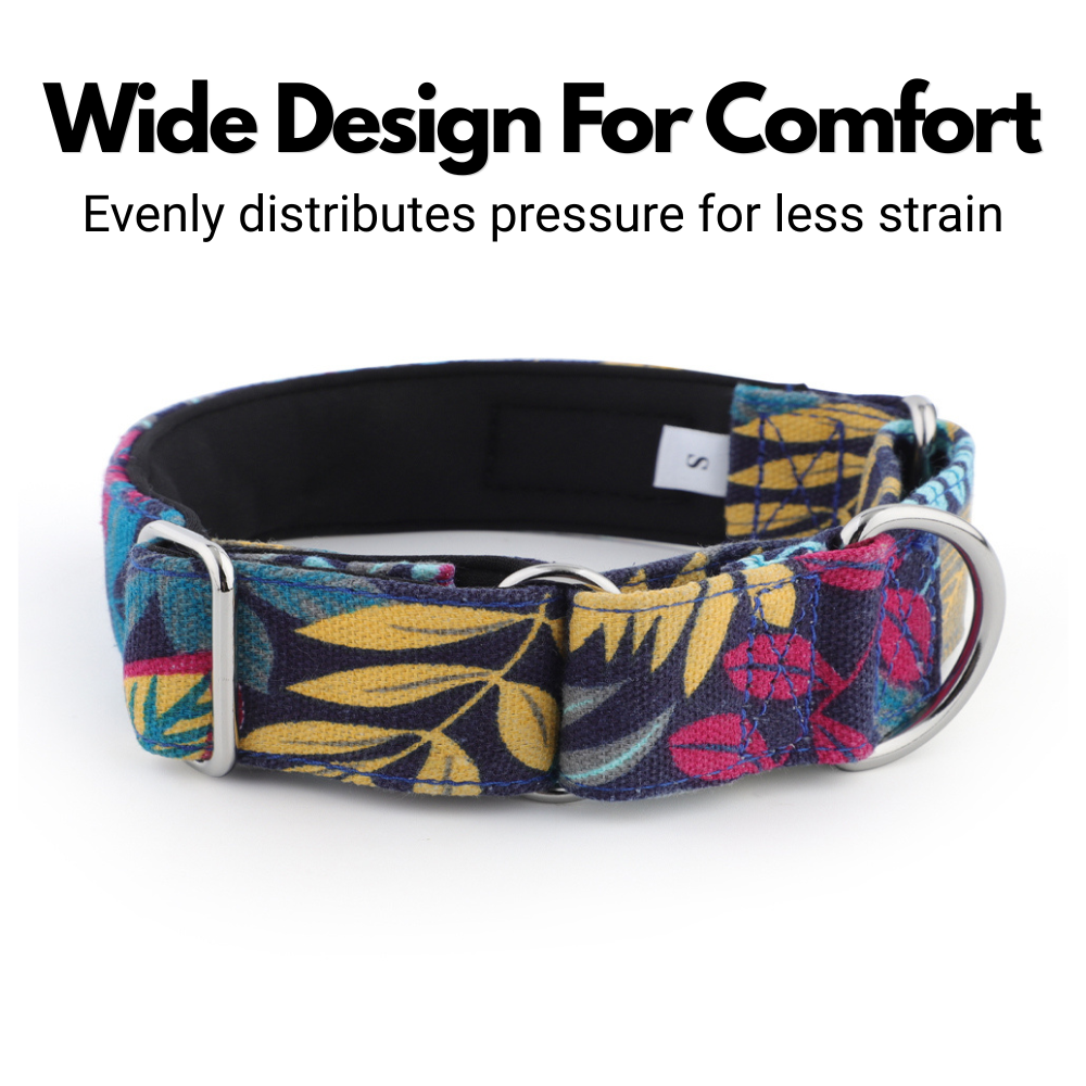 Floral Martingale Collar for Sighthounds - Padded