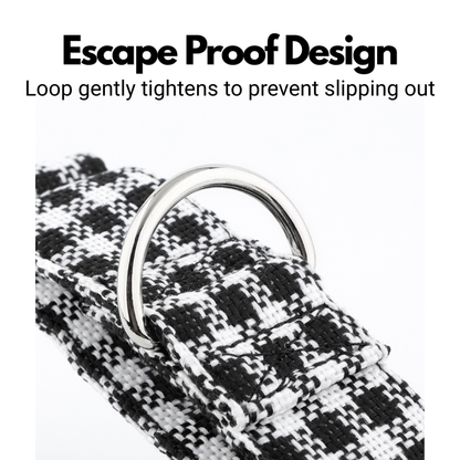 White & Black Houndstooth Martingale Collar for Sighthounds - Padded