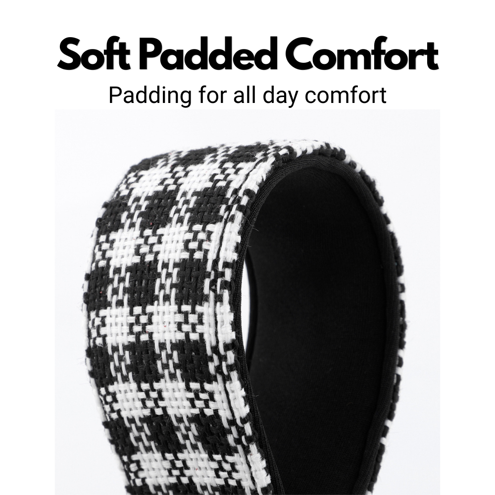 White & Black Houndstooth Martingale Collar for Sighthounds - Padded