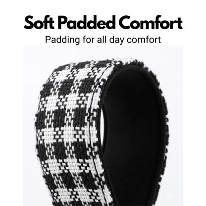 White & Black Houndstooth Martingale Collar for Sighthounds - Padded