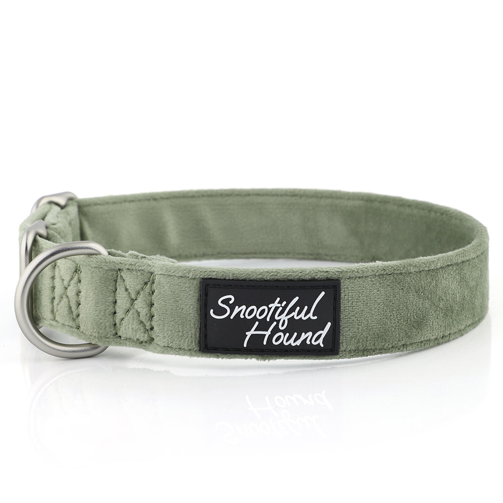 Velvet House Collar For Greyhounds & Whippets - Buckleless & Comfortable