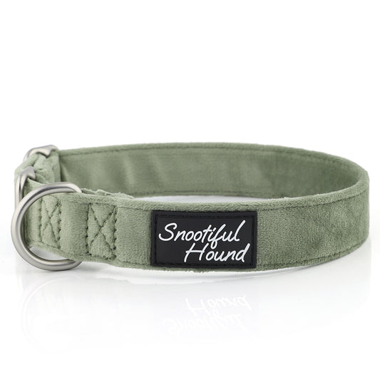 Velvet House Collar For Greyhounds & Whippets - Buckleless & Comfortable