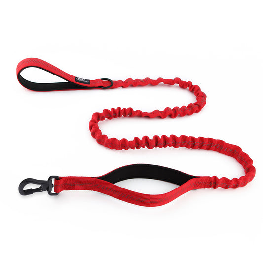 Secure Bungee Dog Lead With Carabiner Locking Clip - Double Handle