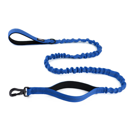 Secure Bungee Dog Lead With Carabiner Locking Clip - Double Handle