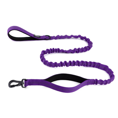 Secure Bungee Dog Lead With Carabiner Locking Clip - Double Handle