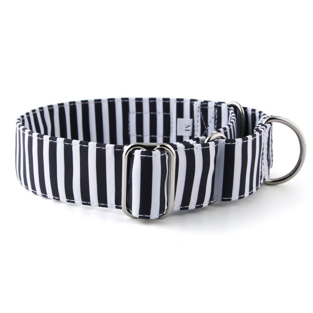 Martingale Collar - Black & White Stripe | Whippets & Greyhounds