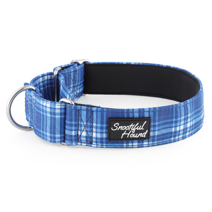Martingale Collar - Blue Tartan Check | Whippets & Greyhounds | Padded