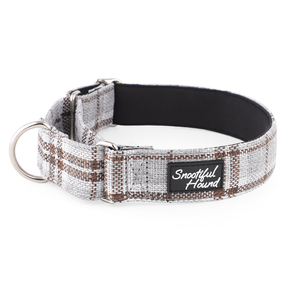 Martingale Collar - Grey Plaid Check | Whippets & Greyhounds | Padded