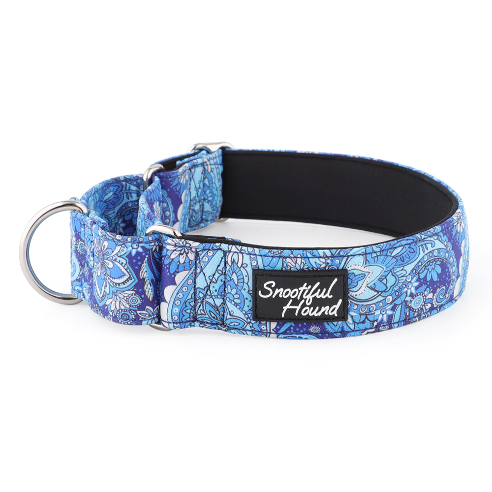 Martingale Collar - Blue Paisley | Whippets & Greyhounds | Padded
