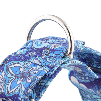Blue Paisley Padded Martingale Collar for Sighthounds