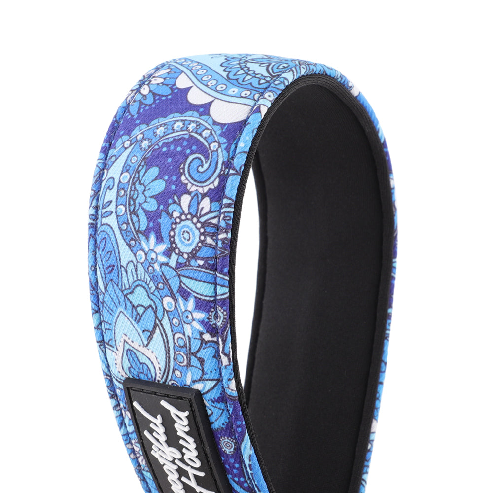 Blue Paisley Padded Martingale Collar for Sighthounds