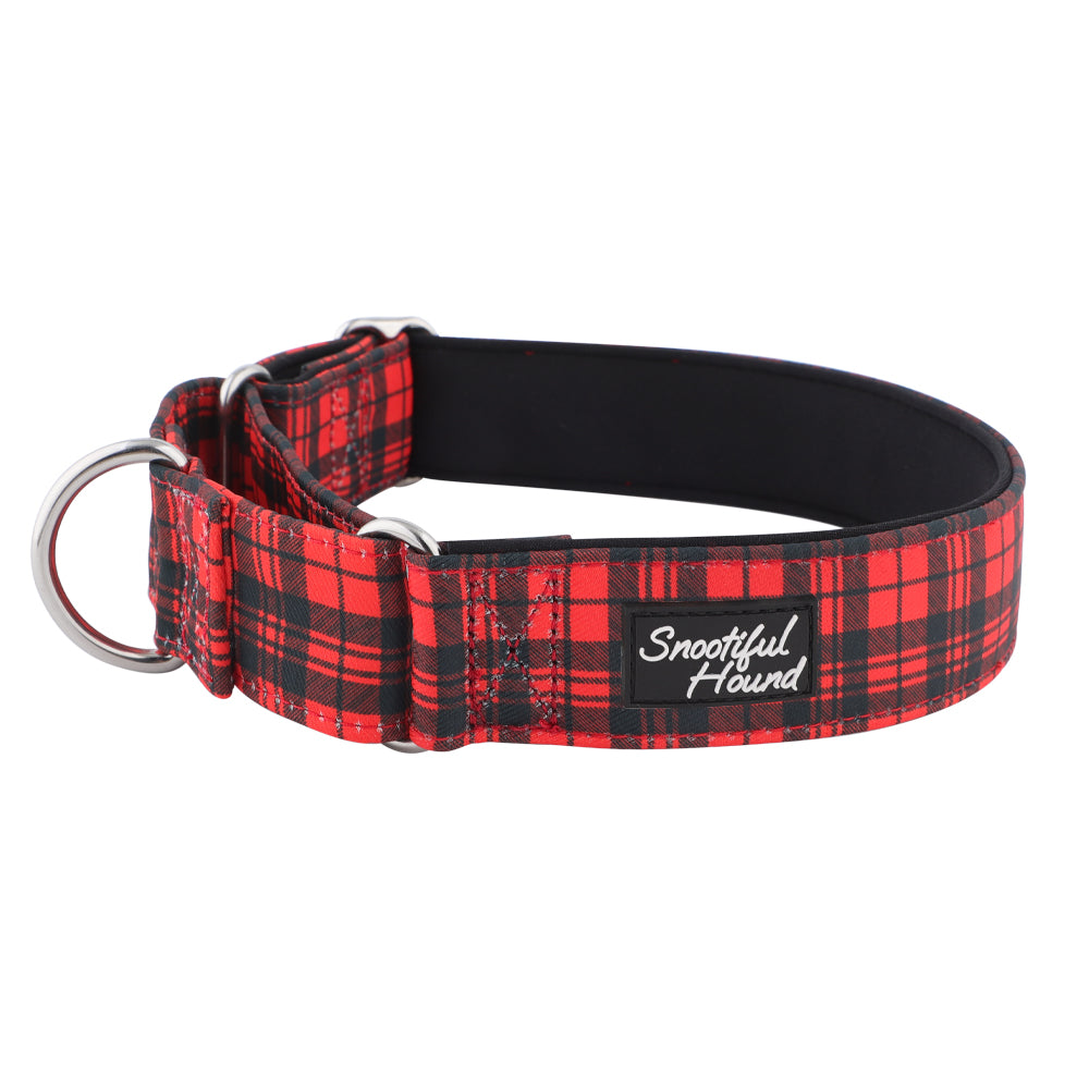 Martingale Collar - Red Tartan Check | Whippets & Greyhounds | Padded