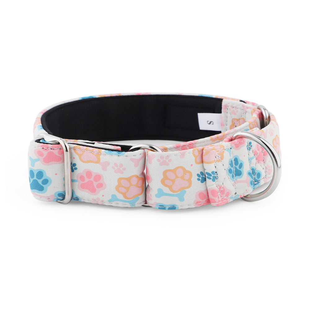 Paw Print Martingale Collar for Sighthounds - Padded