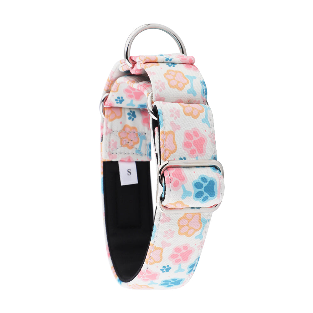 Paw Print Martingale Collar for Sighthounds - Padded