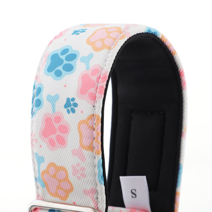 Paw Print Martingale Collar for Sighthounds - Padded