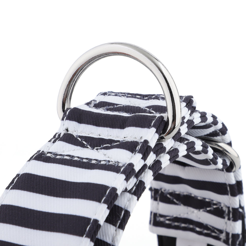 White & Black Striped Martingale Collar for Sighthounds - Padded