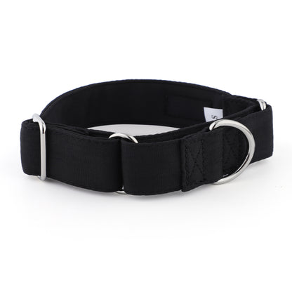 Black Padded Martingale Collar for Sighthounds