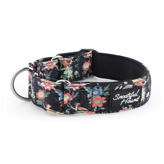 Martingale Collar - Black Floral | Whippets & Greyhounds | Padded