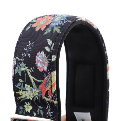 Black Floral Martingale Collar for Sighthounds - Padded