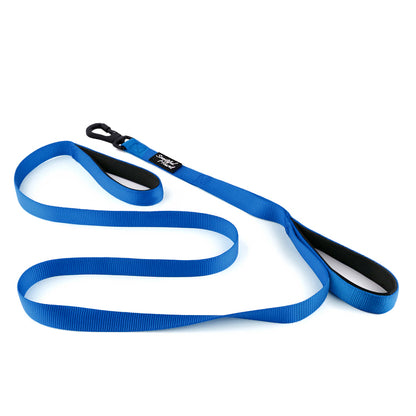 Secure Double Handle Dog Lead - Two Padded Handles & Carabiner Locking Clip