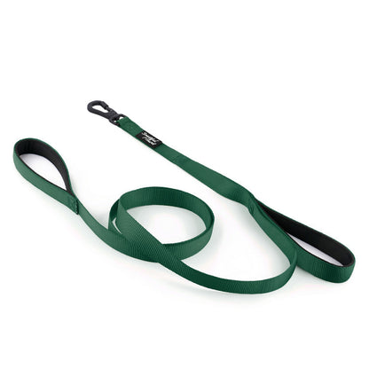 Secure Double Handle Dog Lead - Two Padded Handles & Carabiner Locking Clip