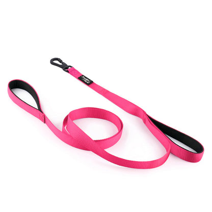 Secure Double Handle Dog Lead - Two Padded Handles & Carabiner Locking Clip