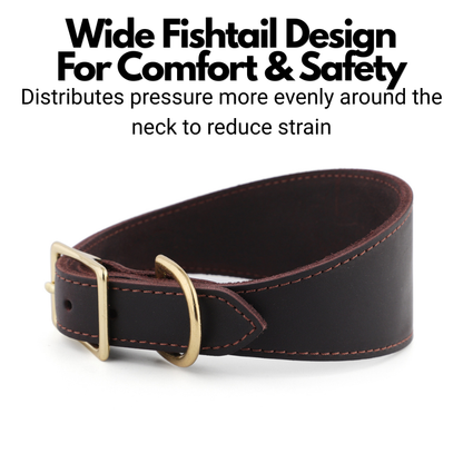 Leather Fishtail Collar For Whippets, Greyhounds and Lurchers
