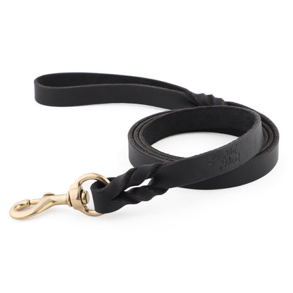 Leather Dog Lead - 150cm - Braided Finish