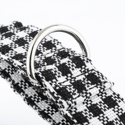 White & Black Houndstooth Martingale Collar for Sighthounds - Padded