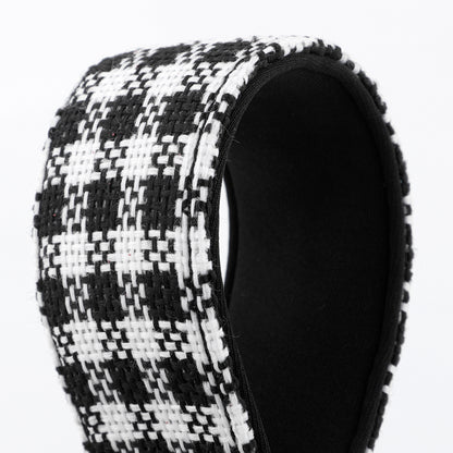 White & Black Houndstooth Martingale Collar for Sighthounds - Padded