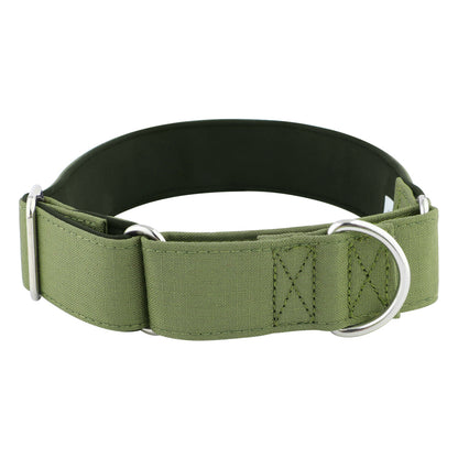 Olive Green Padded Martingale Collar for Sighthounds