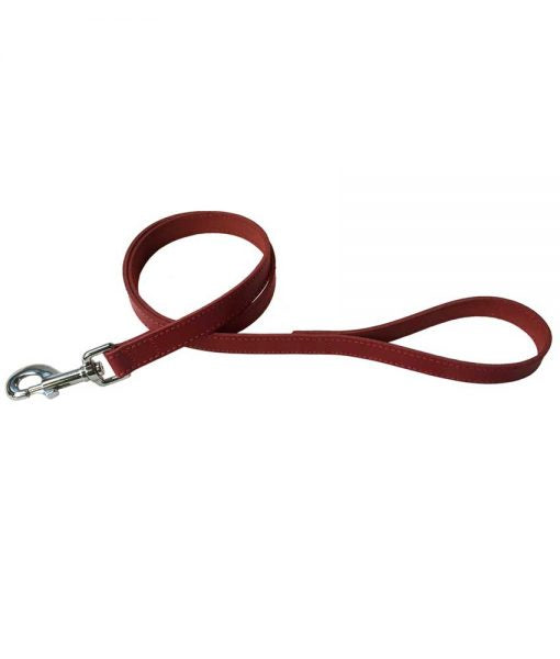 sighthound leather leash red