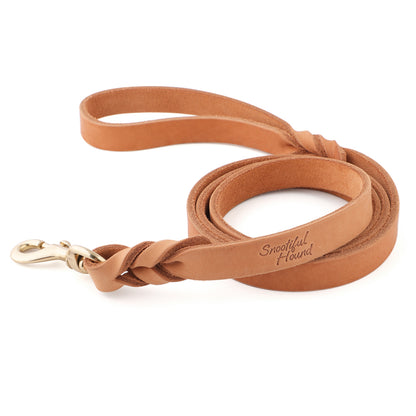 Leather Dog Lead - 150cm - Braided Finish
