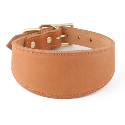 light brown leather whippet collar