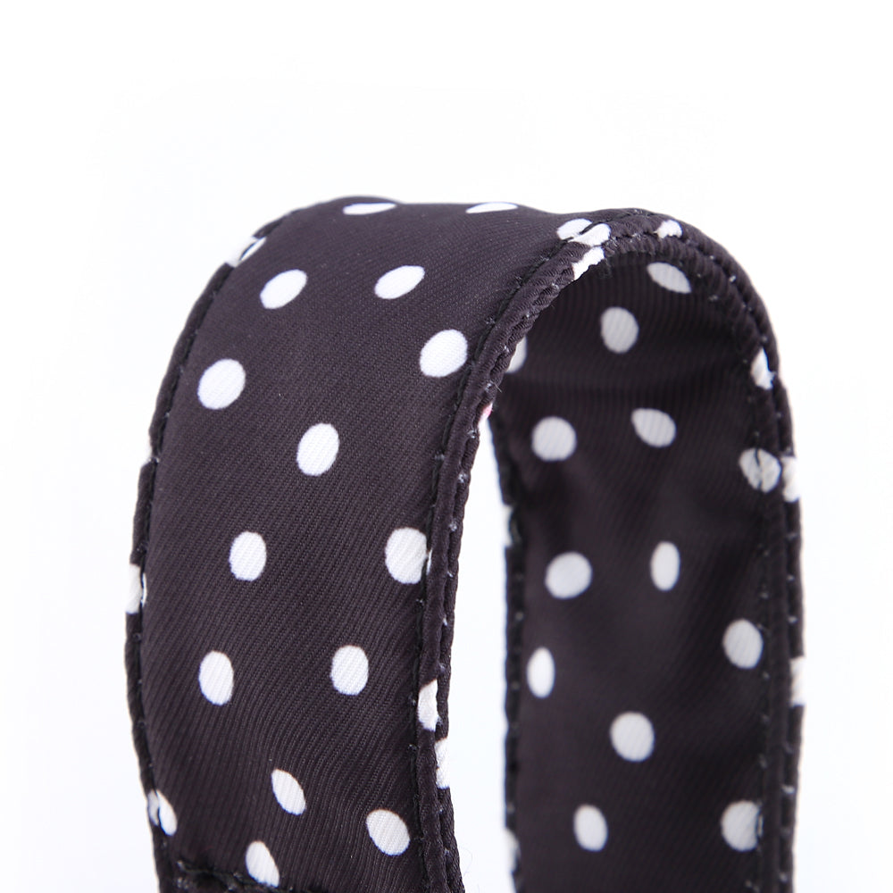 martingale collar black with white polka dot loop
