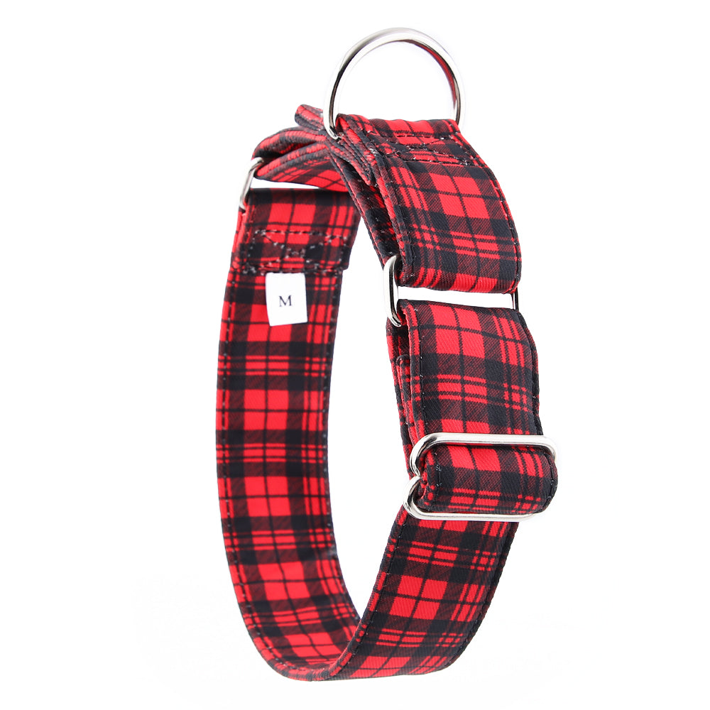 martingale collar red tartan vertical