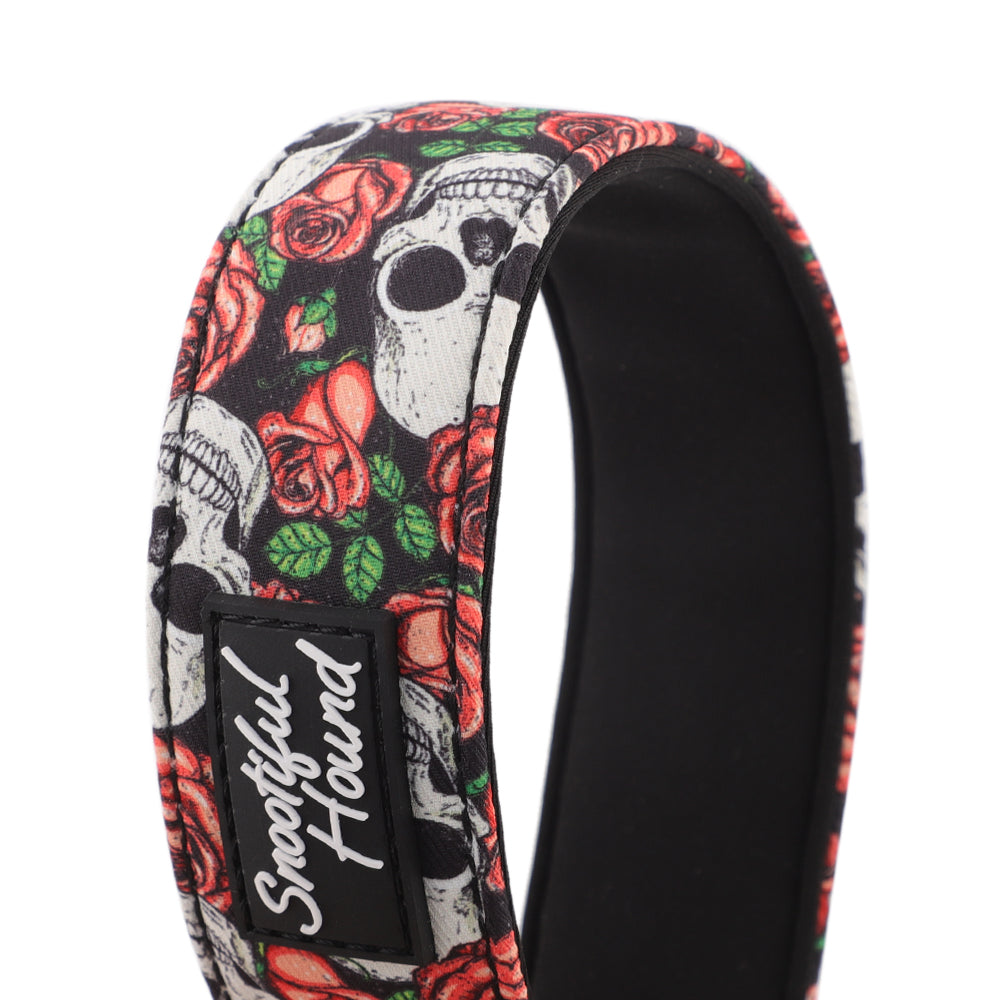 Skulls & Roses Martingale Collar for Sighthounds - Padded